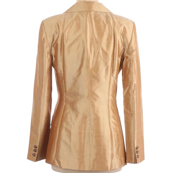 LINDA ALLARD ELLEN TRACY s 6 goldtone silk blazer in excellent condition - Picture 2 of 9